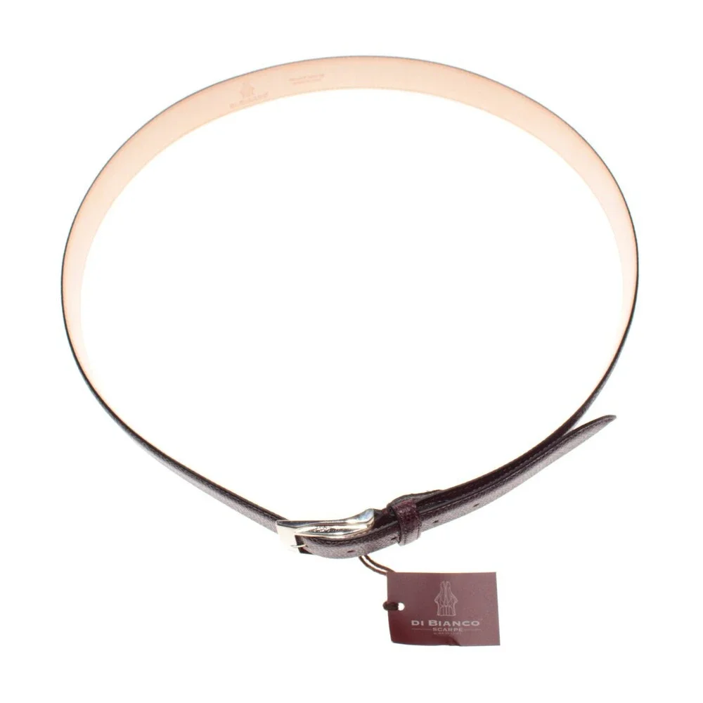 Di Bianco NWT Cut to Size Dress Belt In Dark Red Pebbled Leather One Size